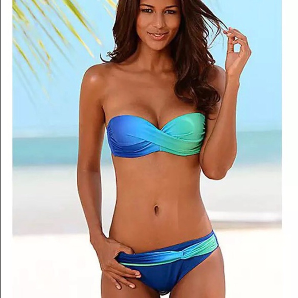 ✨Azure Blue & Turquoise Bandeau Bikini✨